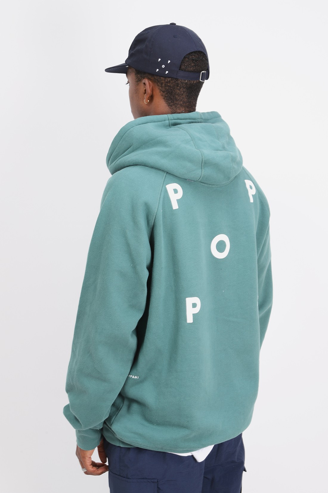 POP TRADING COMPANY / Logo hooded sweat Bistro green