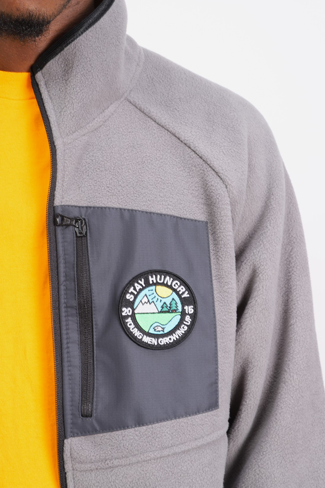 STAY HUNGRY SPORTS / Ymgu fleece jacket Grey/yellow