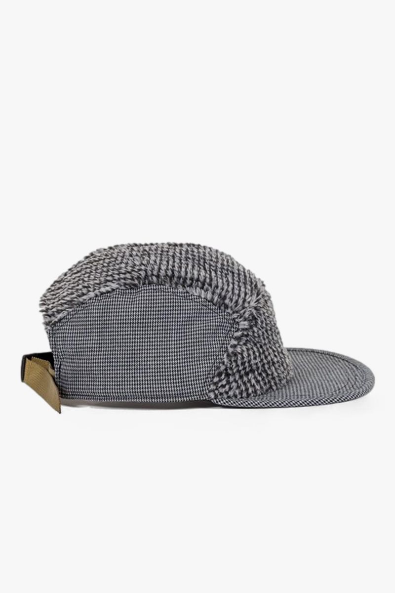 Smoothie camp cap fluffy Houndstooth