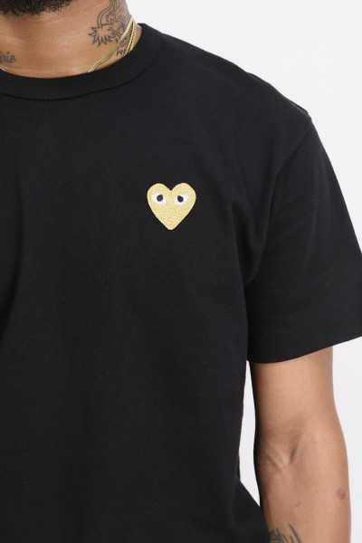 Play gold heart t-shirt Black