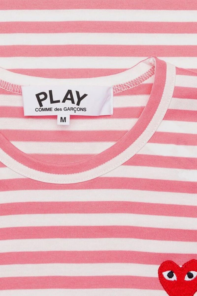 Play ladies striped t-shirt Pink/white