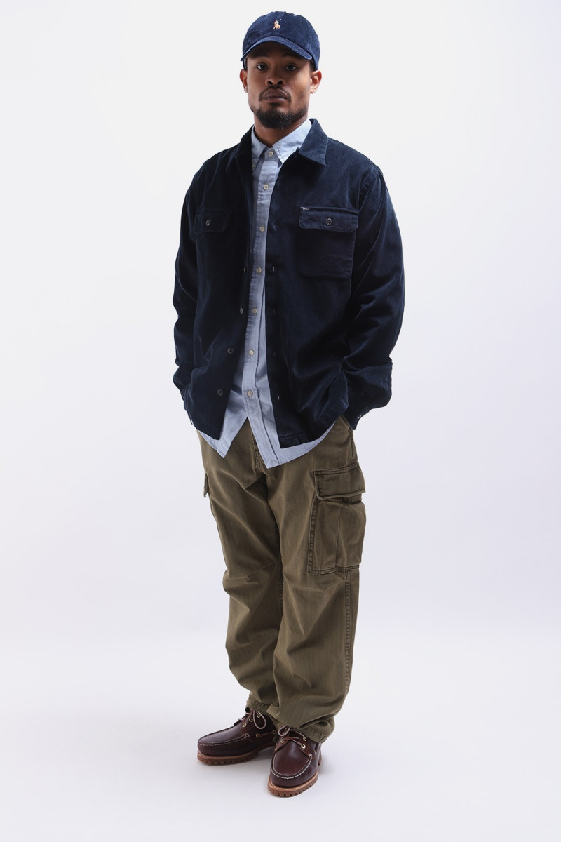 Classic fit cord overshirt Navy