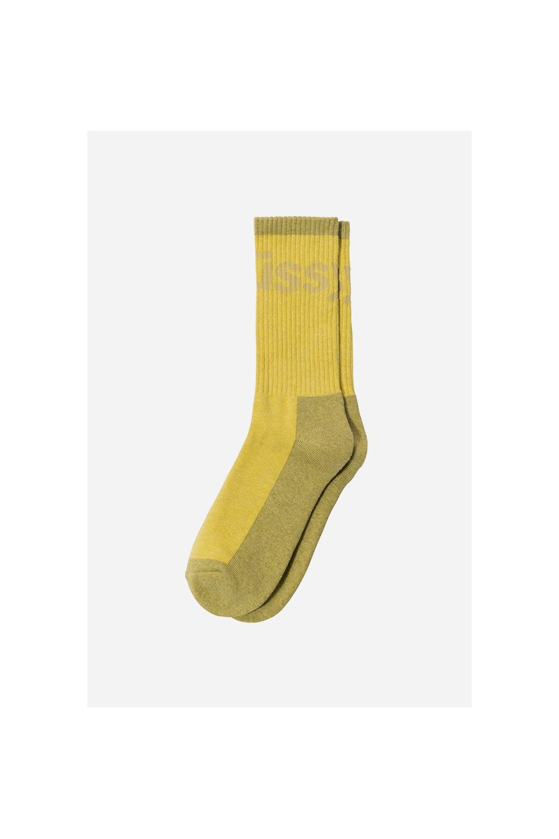 Logo jacquard trail socks Mustard