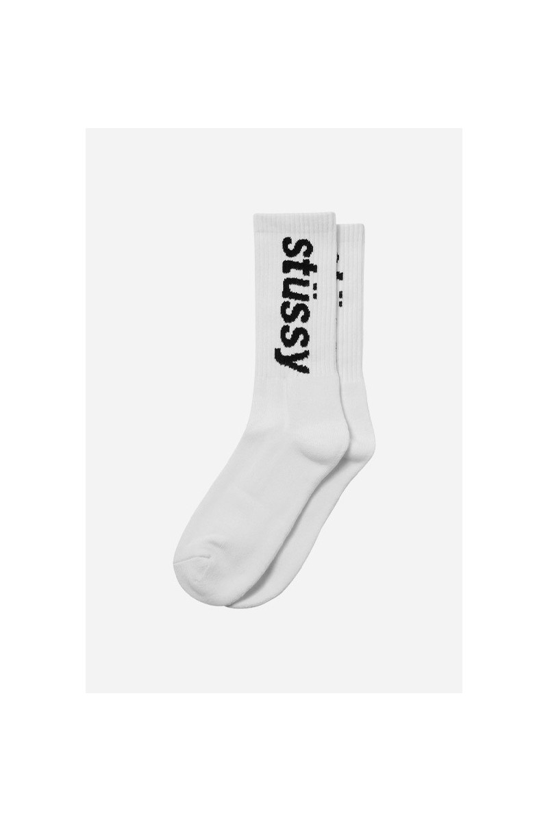 Helvetica jacquard trail socks White