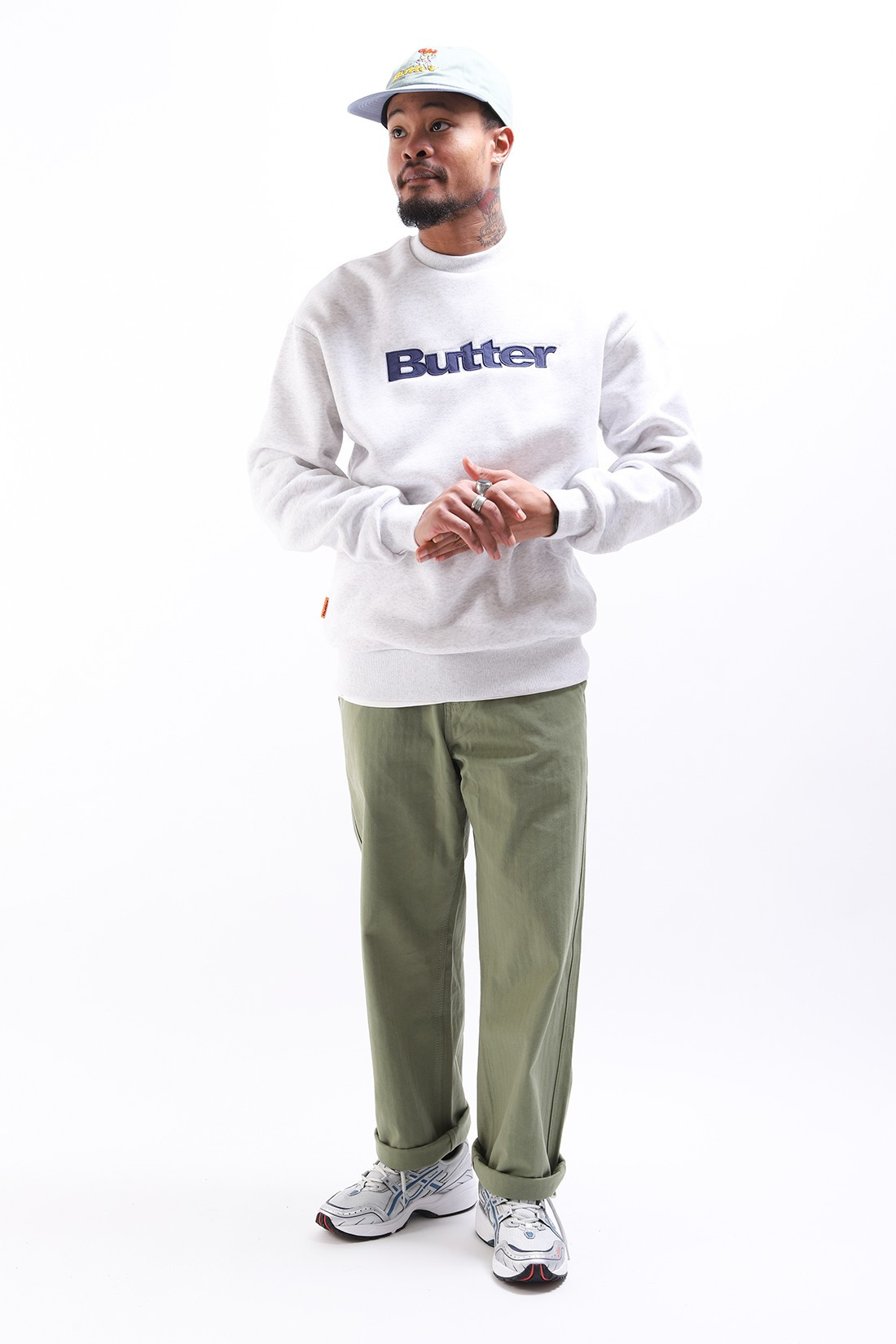 BUTTER GOODS / Logo crewneck sweatshirt Ash grey