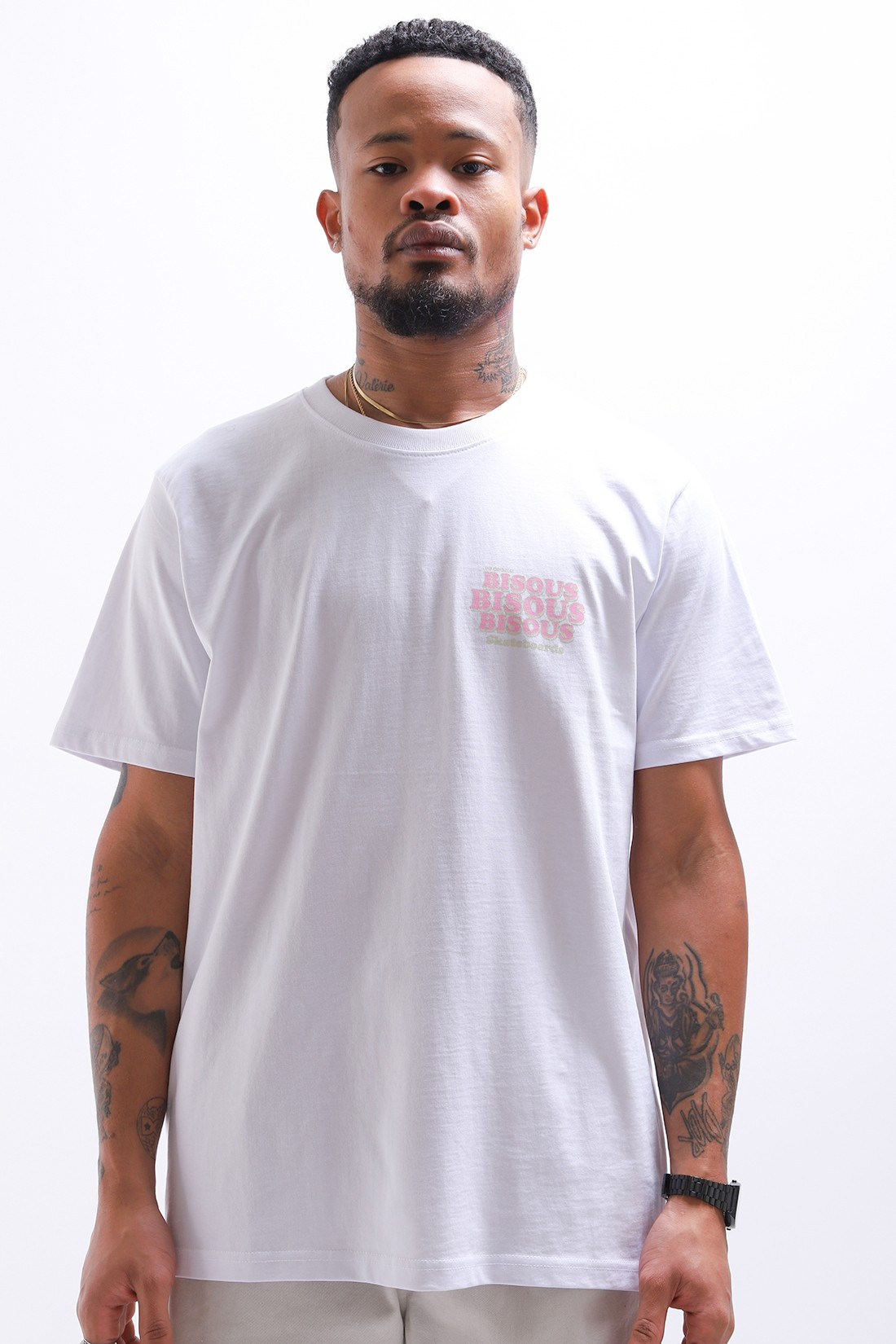 BISOUS SKATEBOARDS / T-shirt grease white White