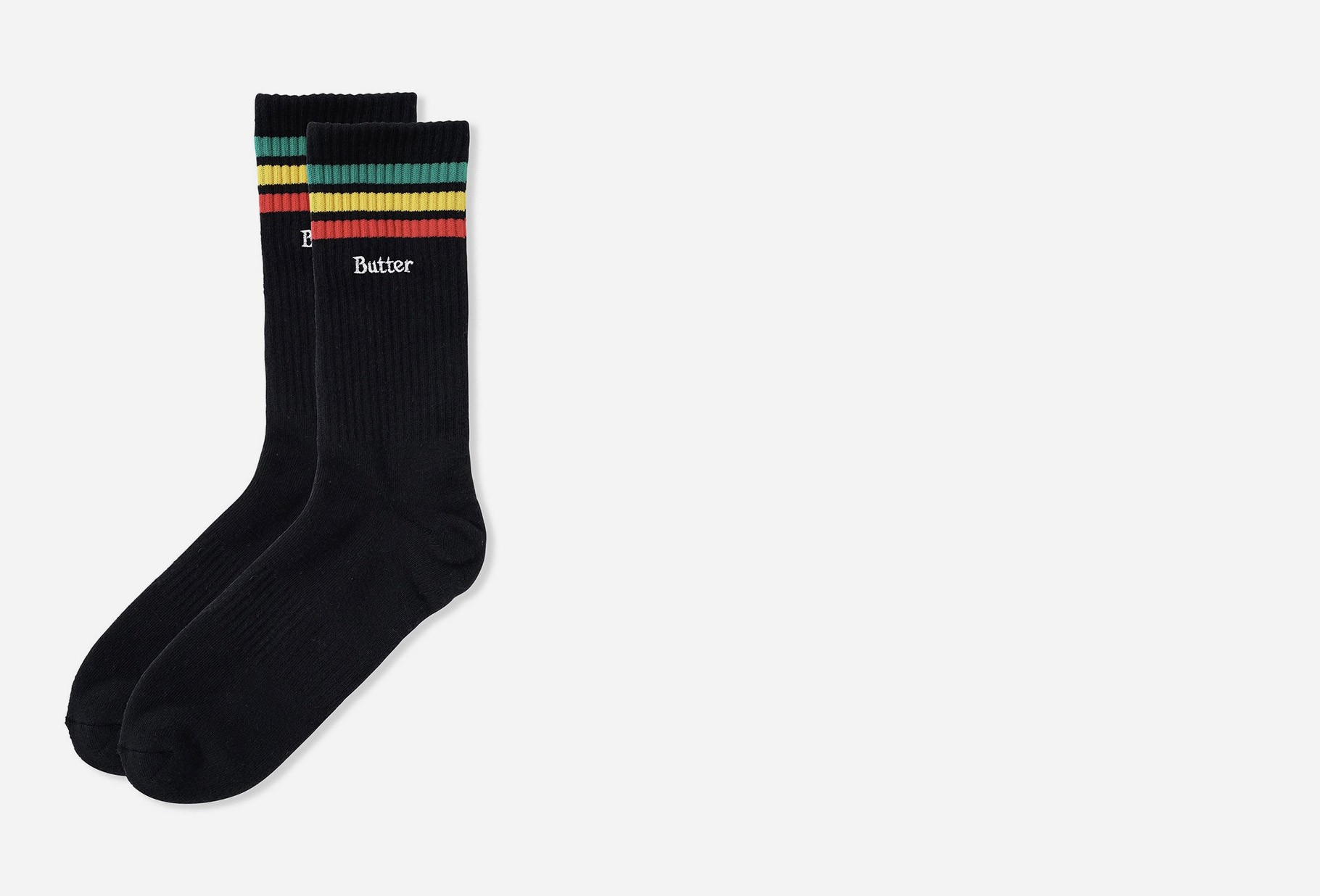 BUTTER GOODS / Stripe socks Black