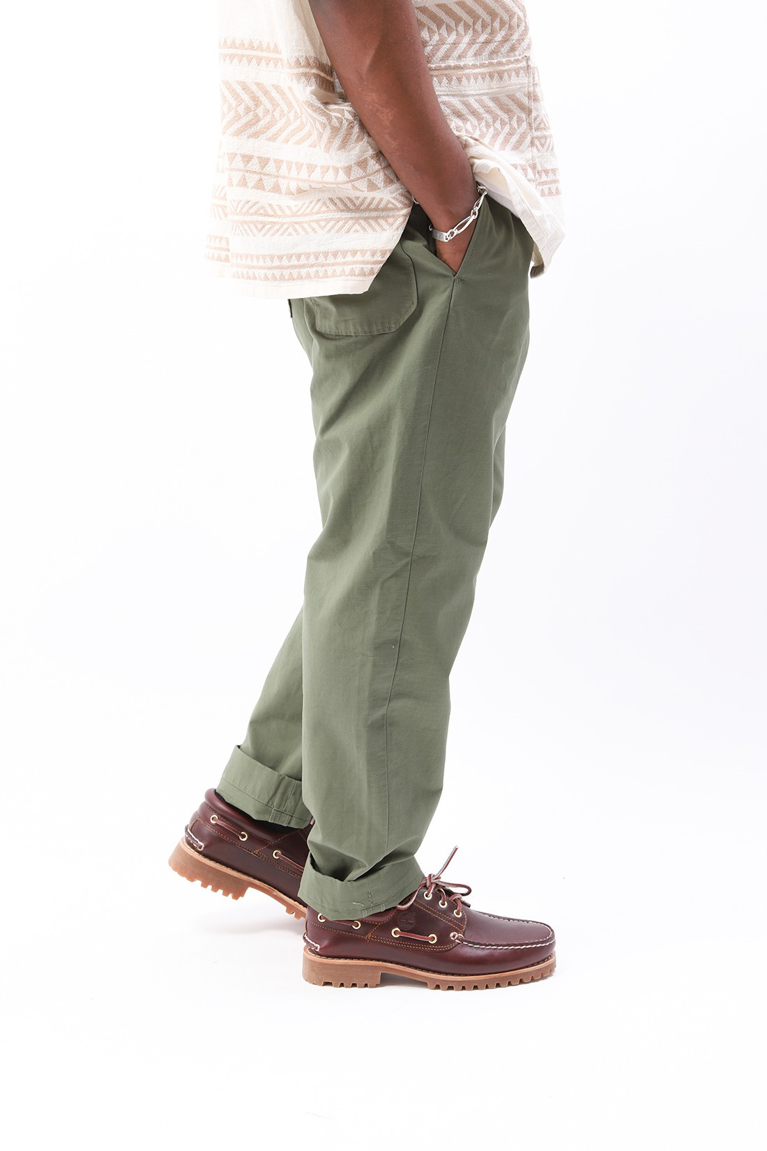 ENGINEERED GARMENTS / Carlyle pant olive cotton Ripstop