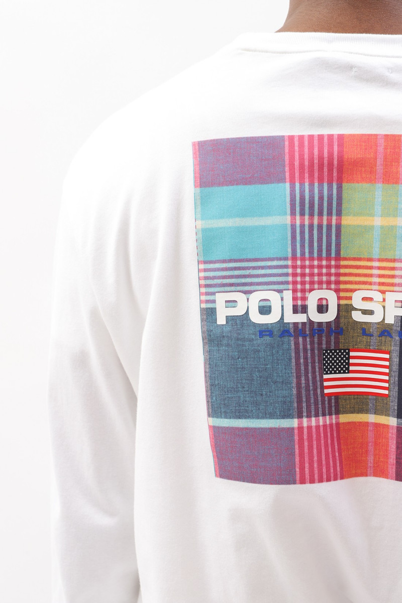 Classic fit l/s polo sport tee White