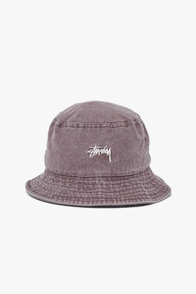 Washed stock bucket hat Brown
