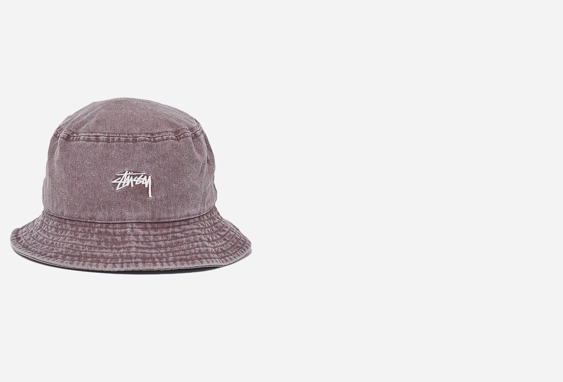 STUSSY / Washed stock bucket hat Brown