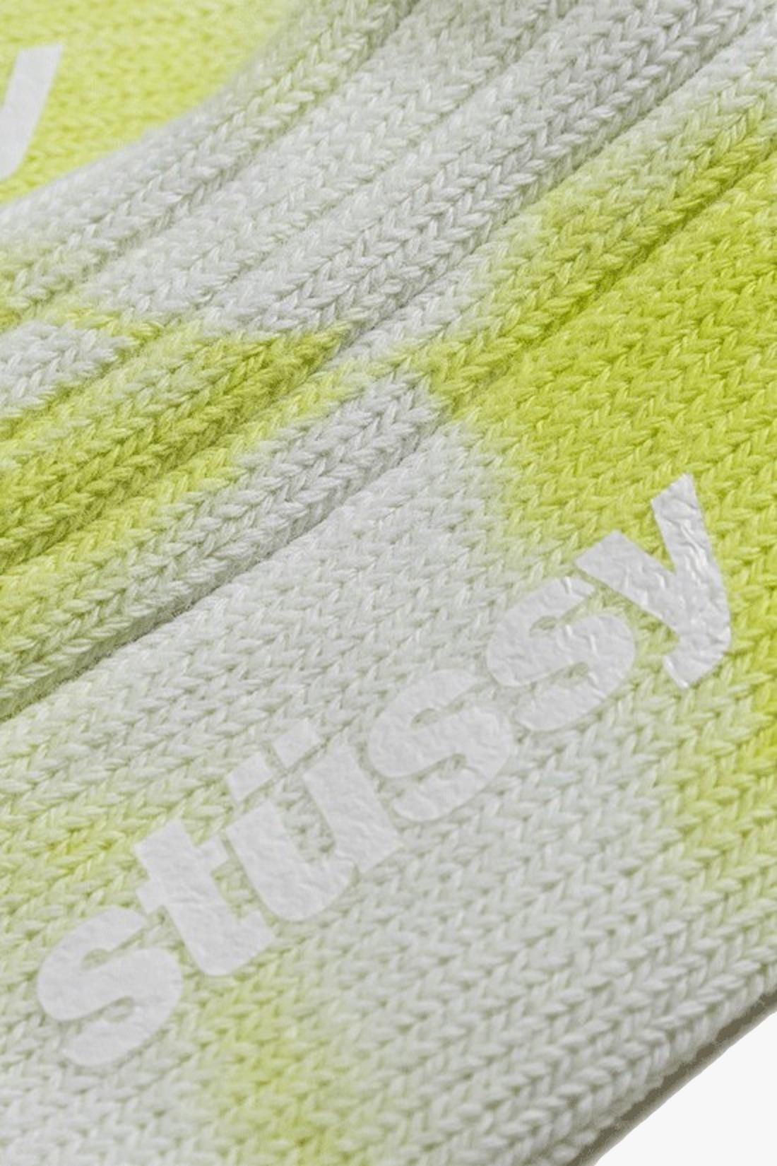 STUSSY / Dyed ribbed crew socks Lime