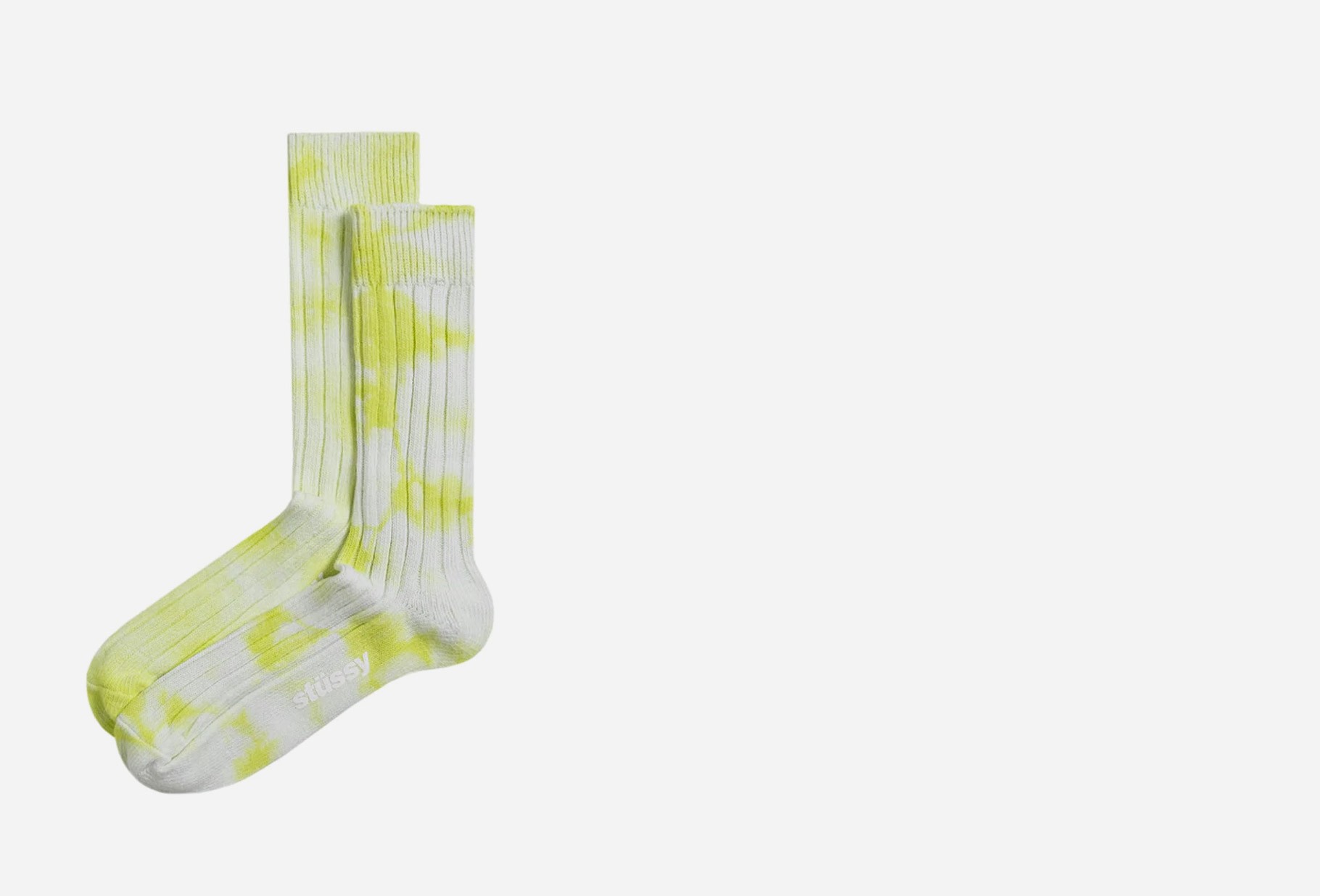 STUSSY / Dyed ribbed crew socks Lime