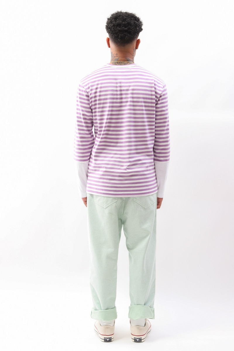 Play striped wht sleeve tee Purple/white