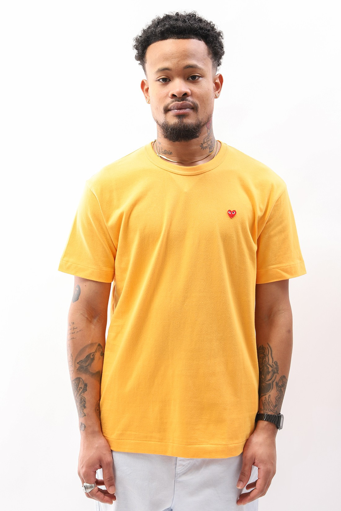 comme de garcons yellow t shirt