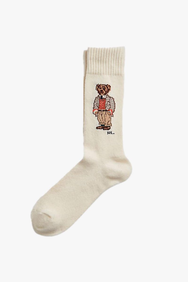 Polo bear crew sock Cream
