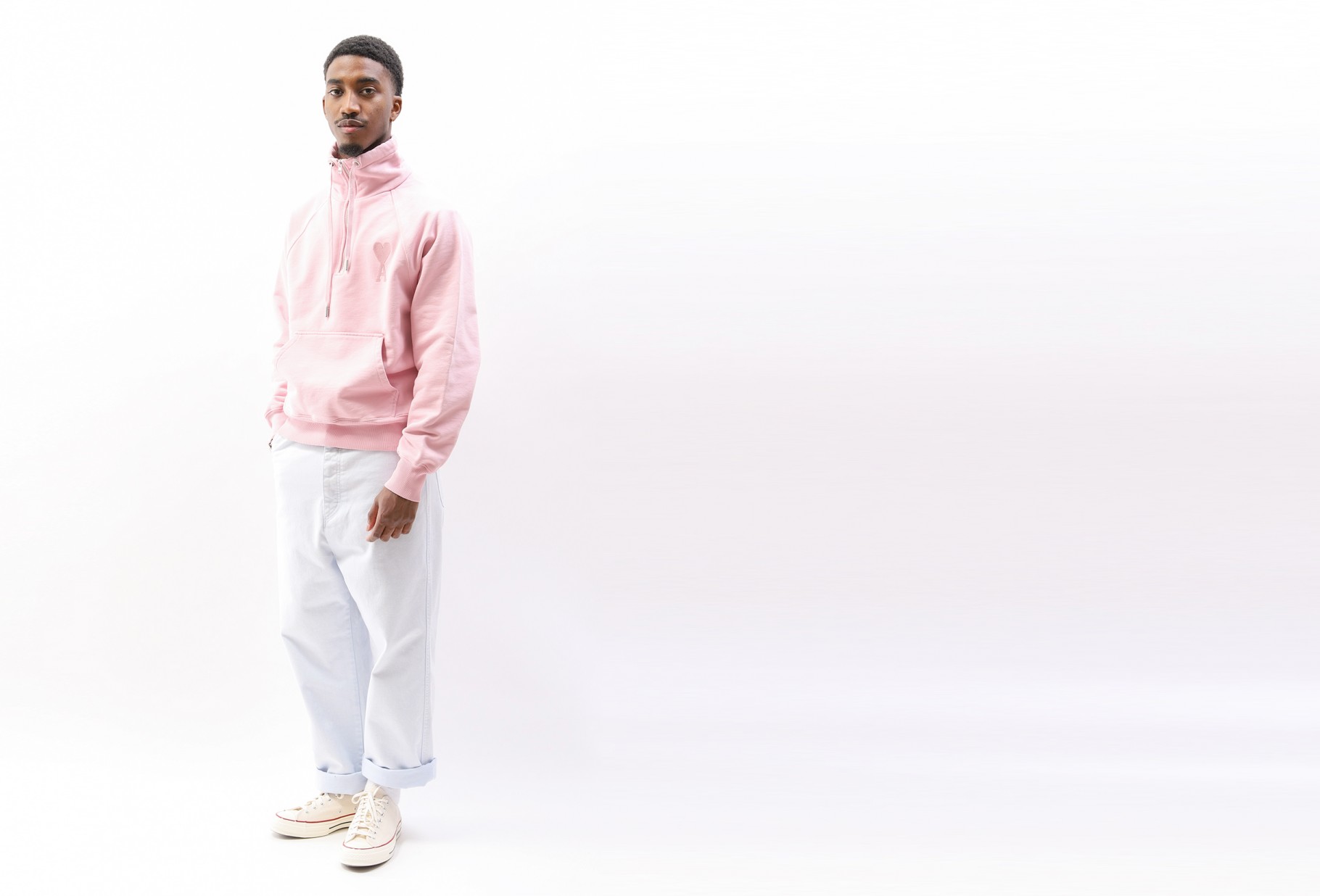 AMI / Sweatshirt oversize ami de Coeur pale pink