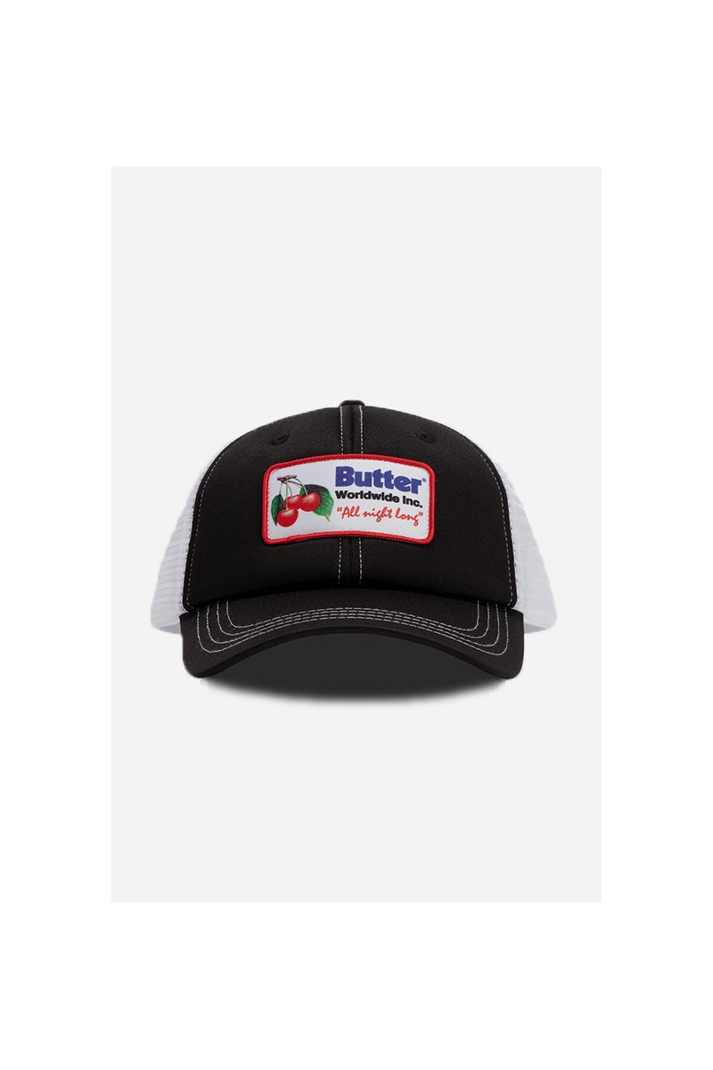 Cherry trucker hat Black/white