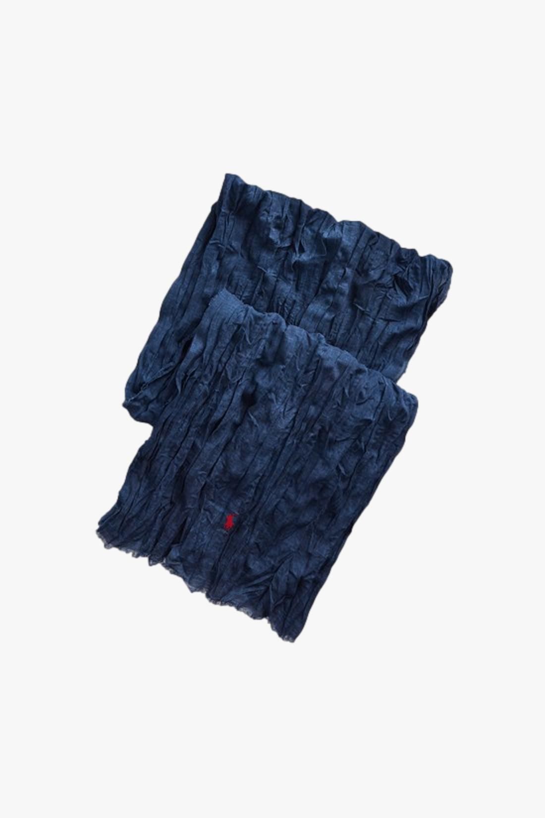 Polo crinkled cotton scarf Newport navy