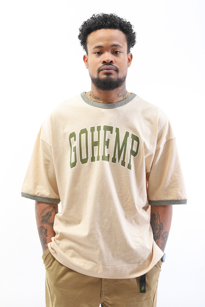 College logo wide ringer tee Green