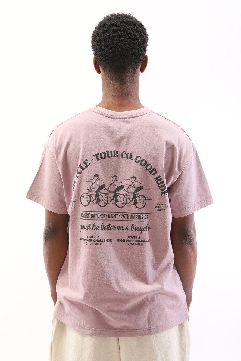 Conichiwa bonjour Bycicle tee Indi pink - GRADUATE STORE