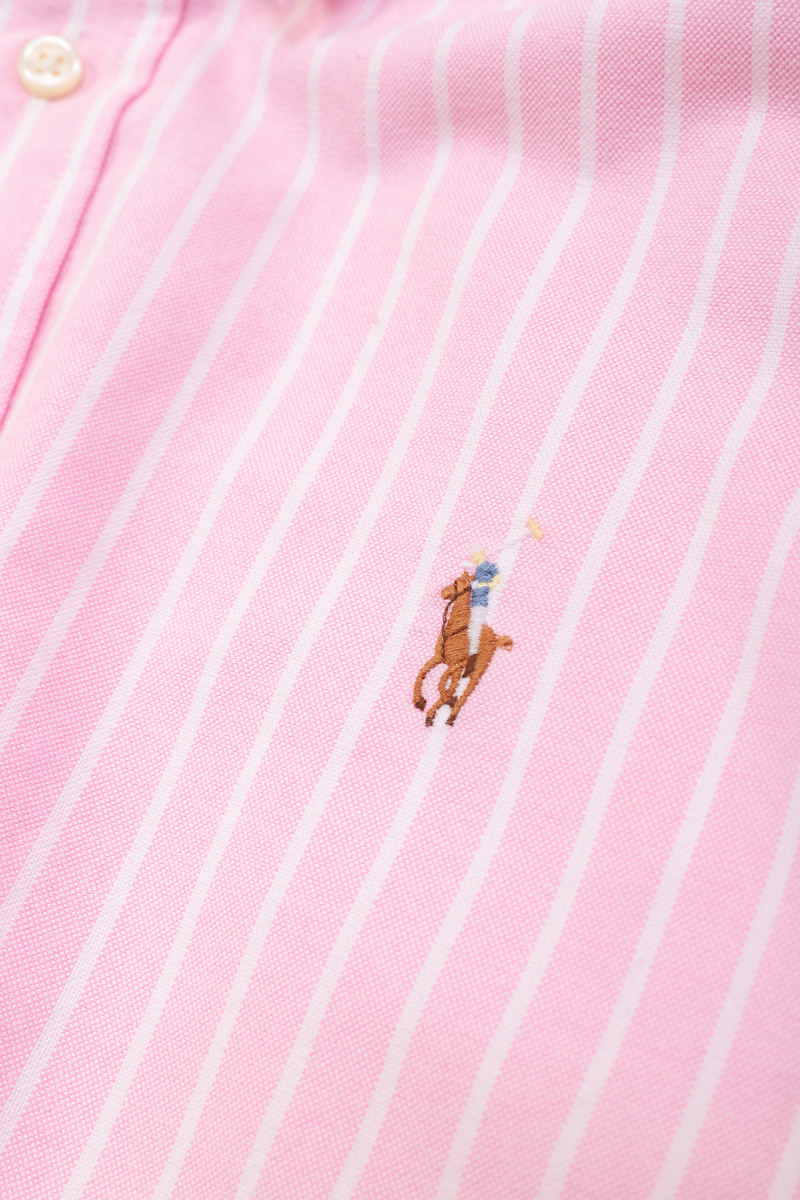 Custom fit stripe oxford shirt Pink