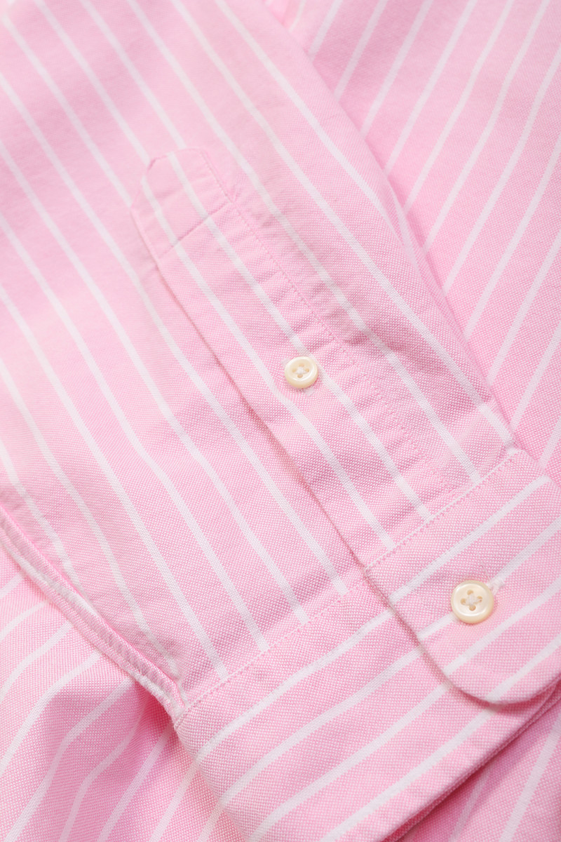 Custom fit stripe oxford shirt Pink