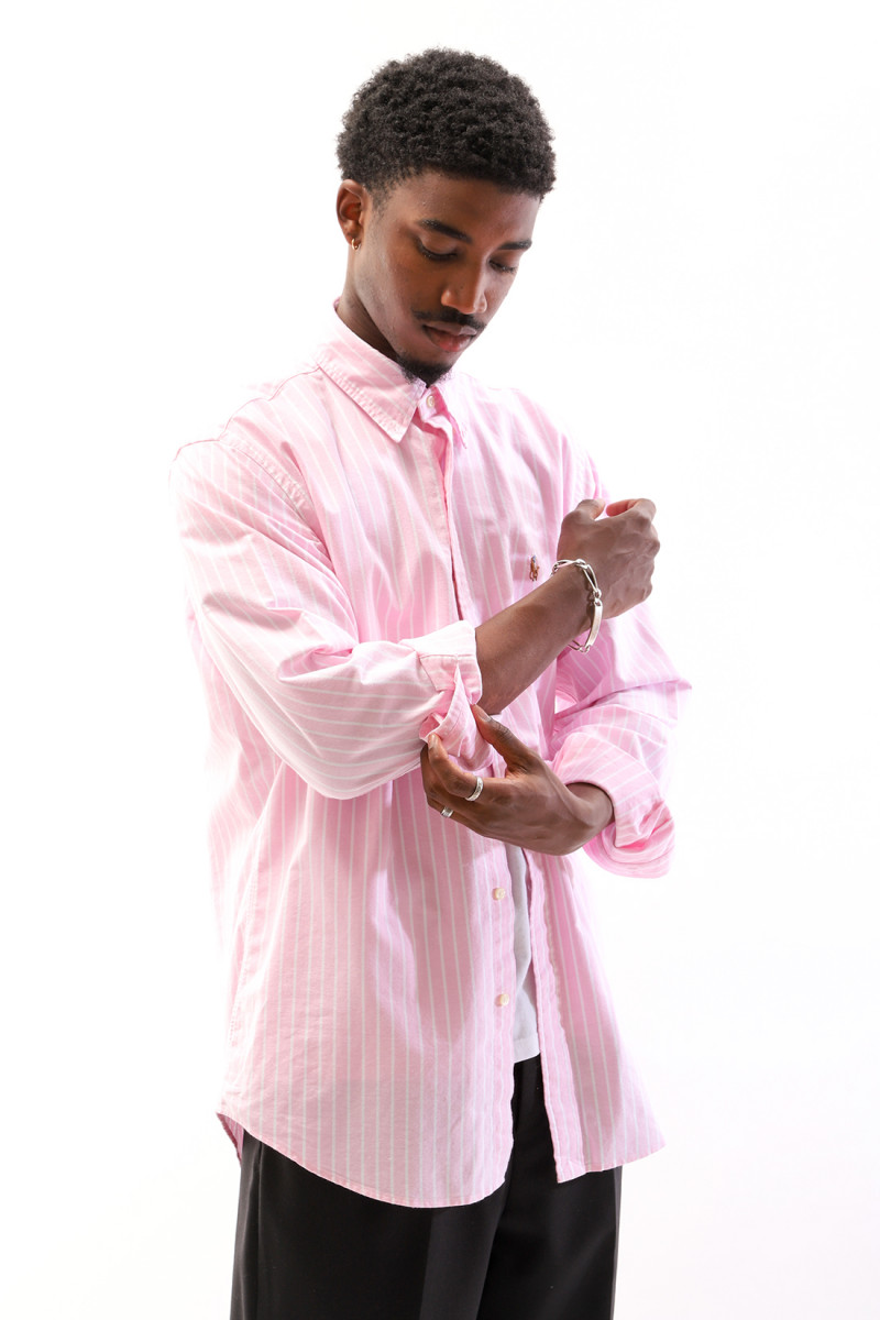 Polo ralph lauren Custom fit stripe oxford shirt Pink - GRADUATE ...