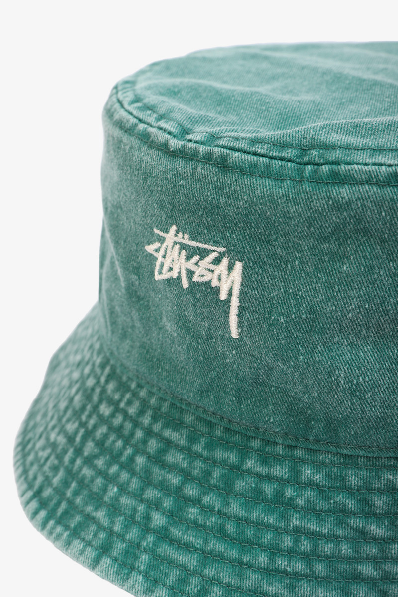Stussy Washed stock bucket hat Green - GRADUATE STORE