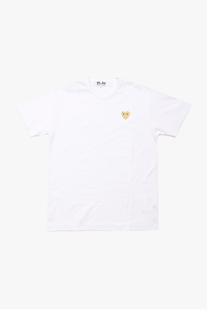 white and gold t shirt