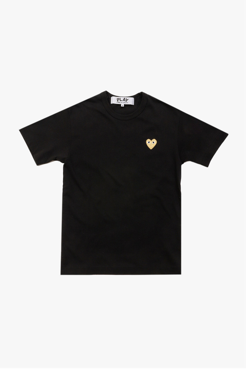 Play gold heart t-shirt Black