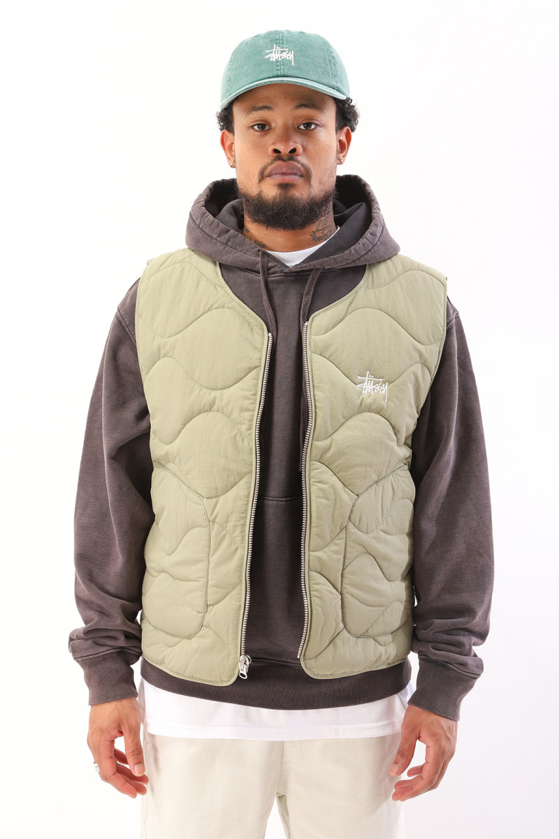 Stussy Recycled nylon liner vest Coyote - GRADUATE STORE