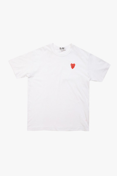 Double red heart t-shirt White