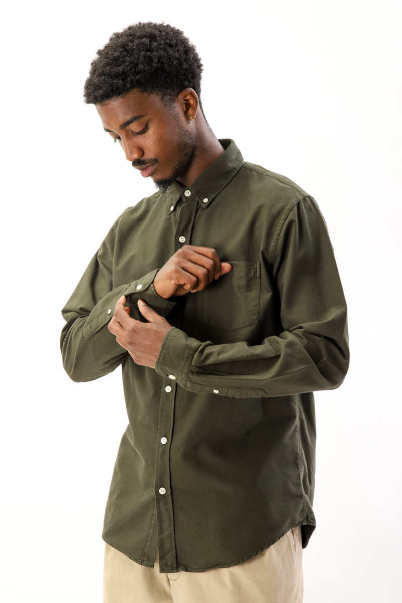 Colorful standard Organic button down shirt Hunter green - GRADUATE ...
