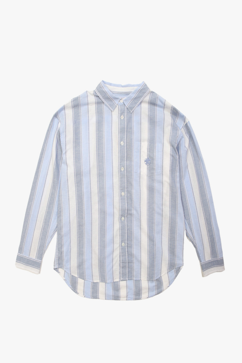Stussy Wide striped shirt Blue stripe - GRADUATE STORE