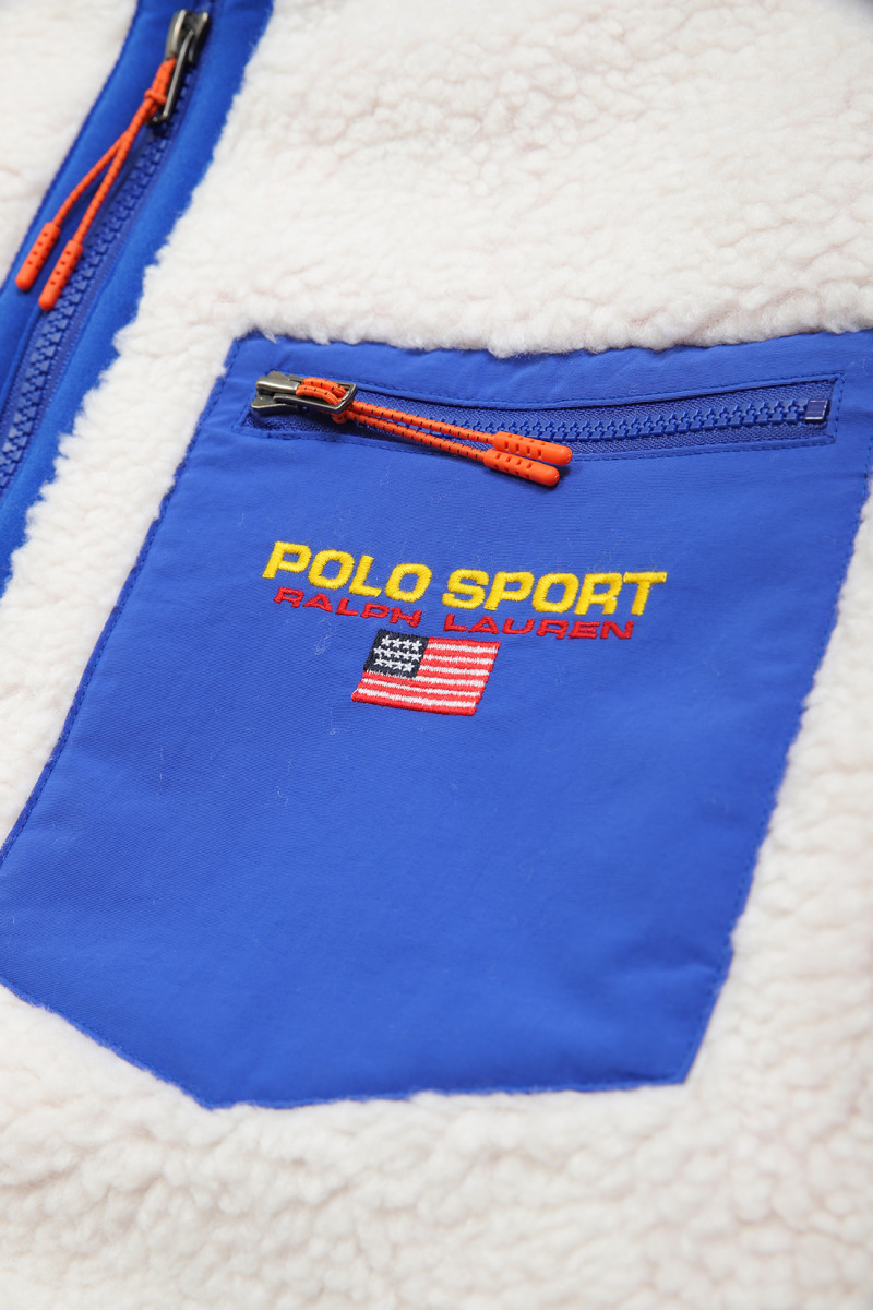 Polo sport fleece jacket Cream/blue