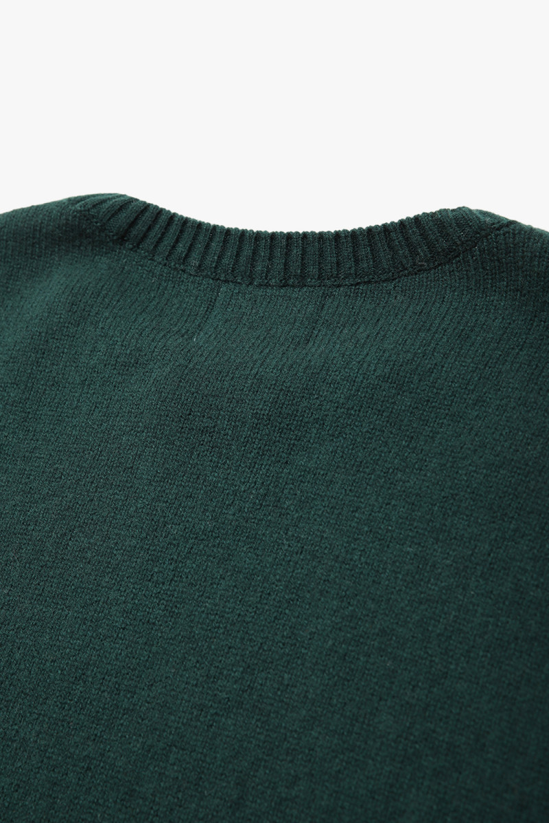 Classic merino wool crew Emerald green