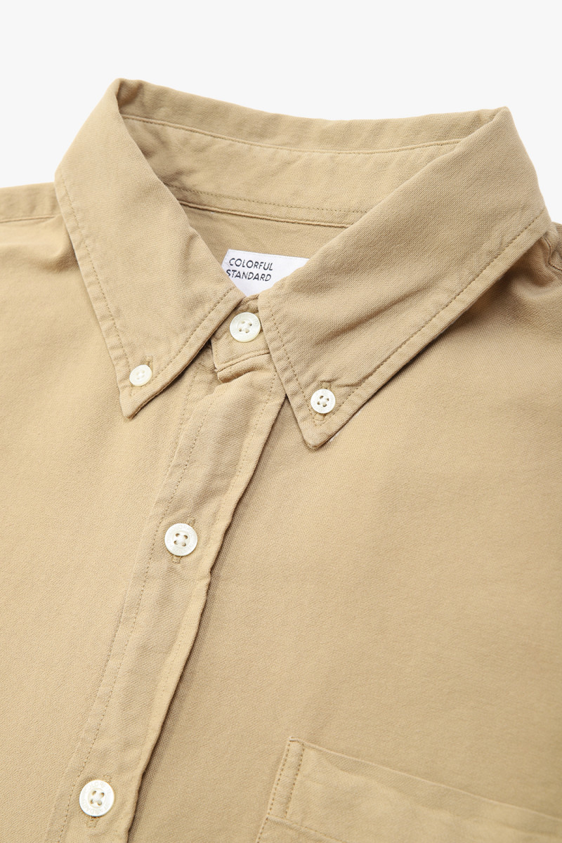 Organic button down shirt Desert khaki