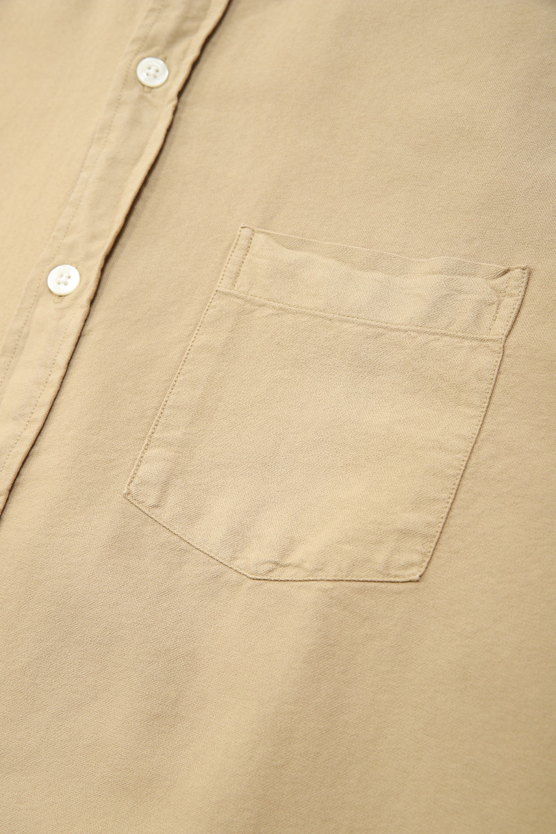 Organic button down shirt Desert khaki