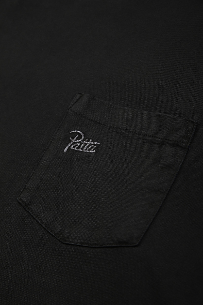 Patta washed pocket longsleeve Black