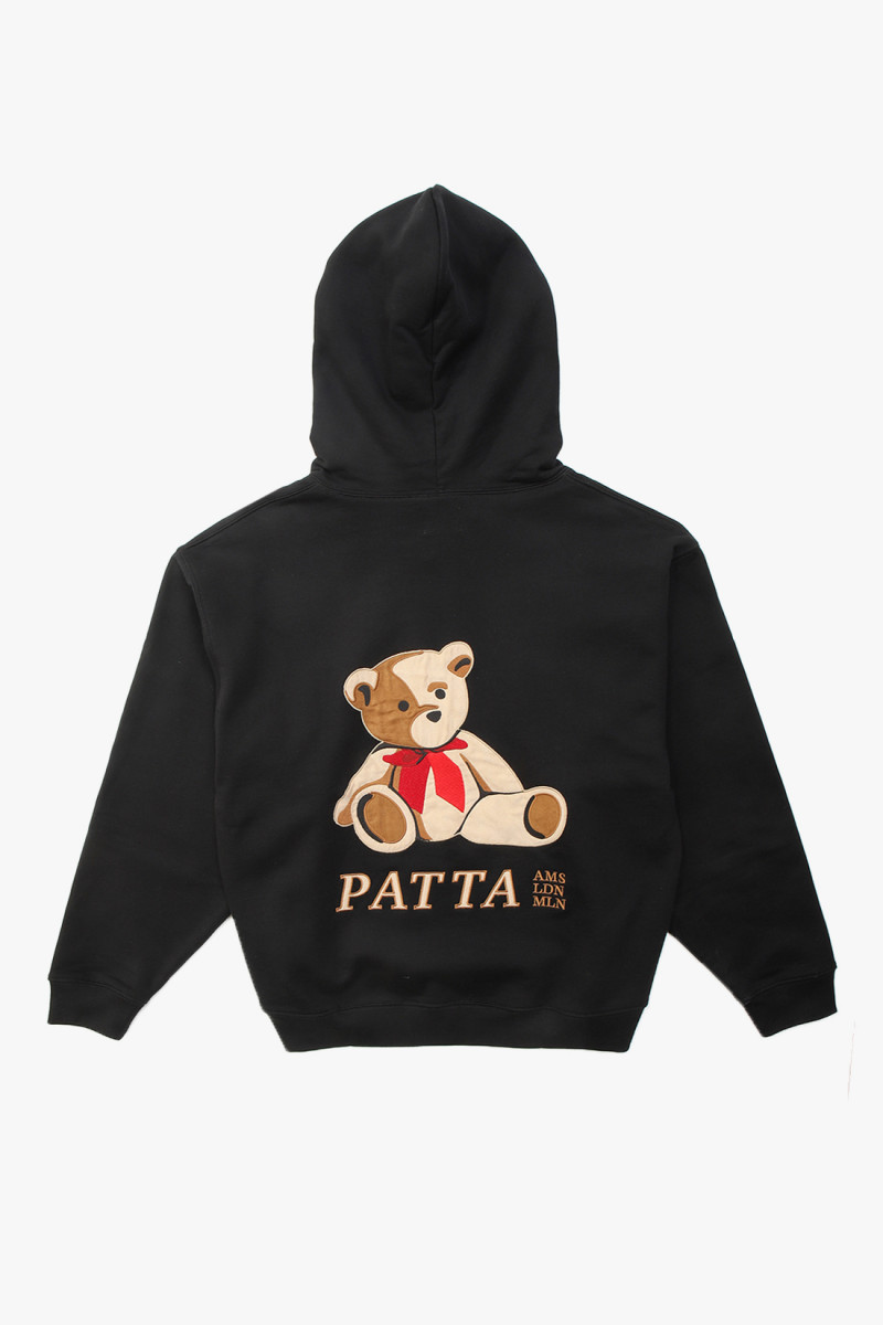 Patta teddy bear boxy hooded Black