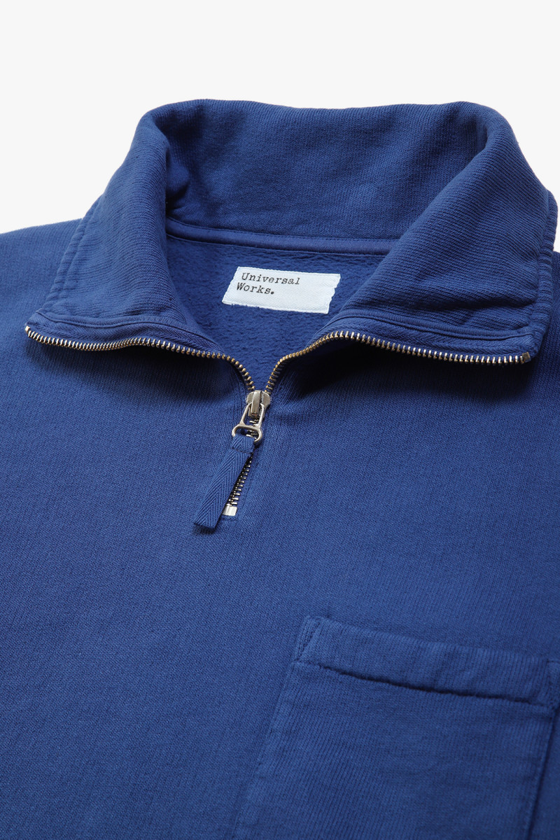 Universal works Half zip sweatshirt dry handle Blue - GRADUATE ...