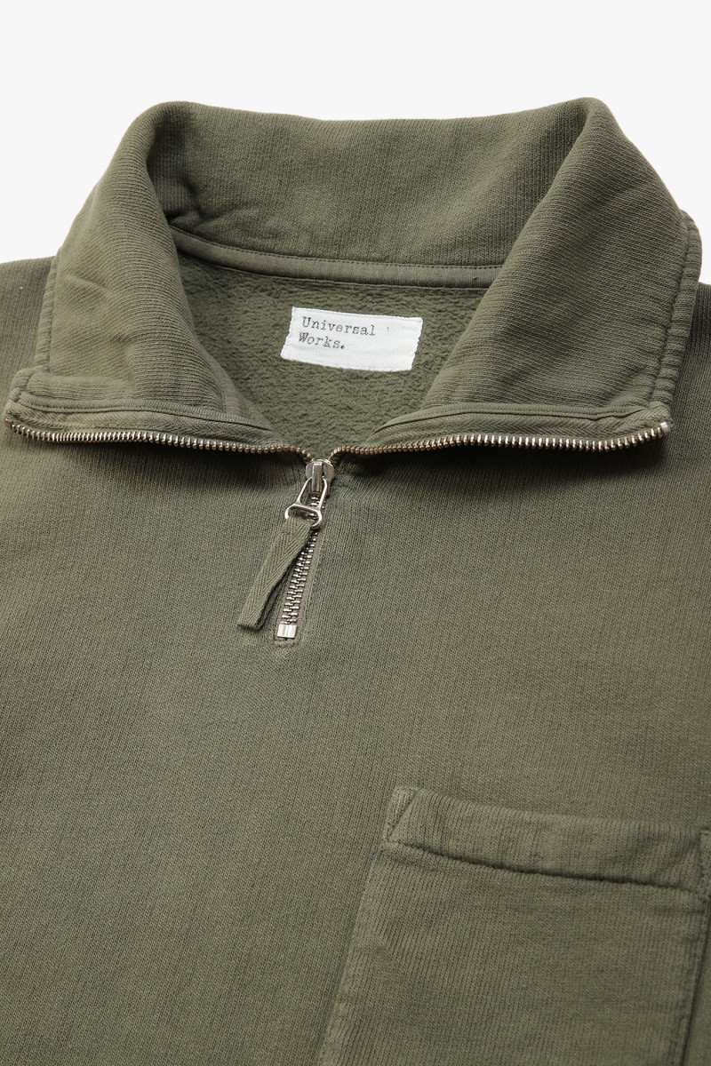 Universal works Half zip sweatshirt dry handle Green - GRADUATE ...