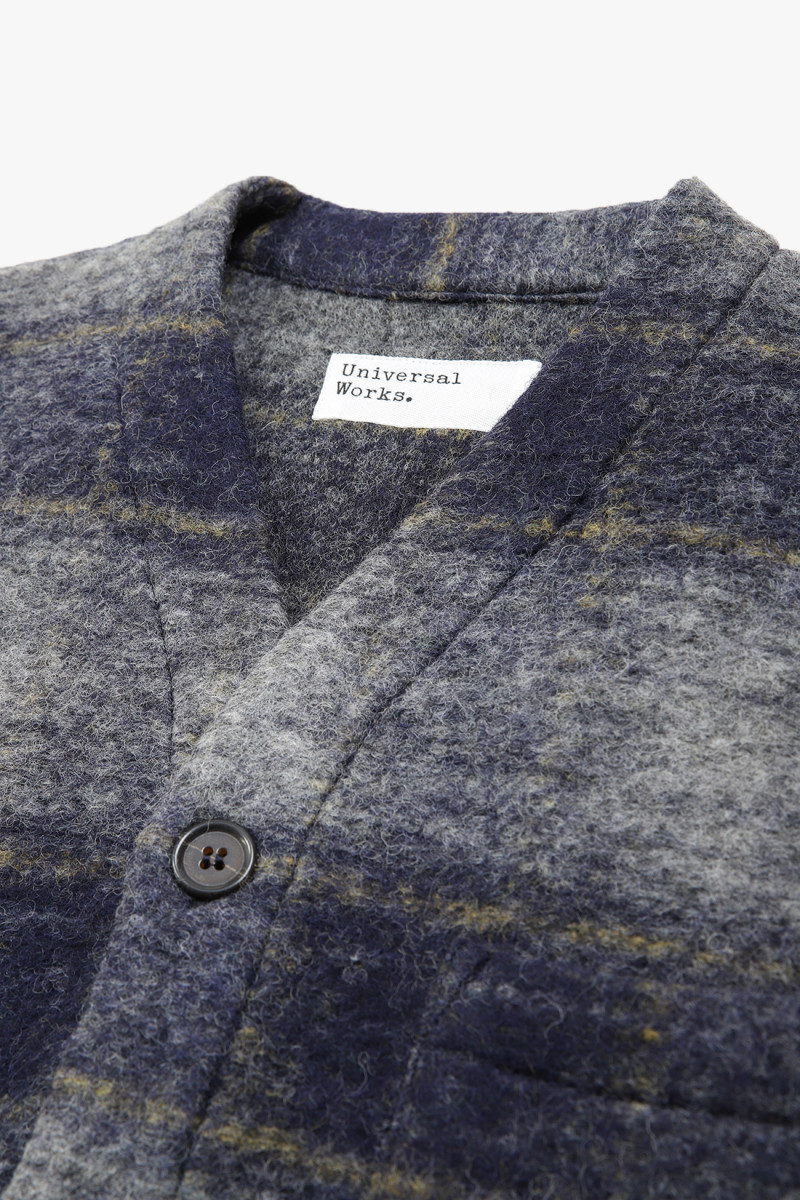 Universal works Cardigan wool fleece Navy - GRADUATE STORE