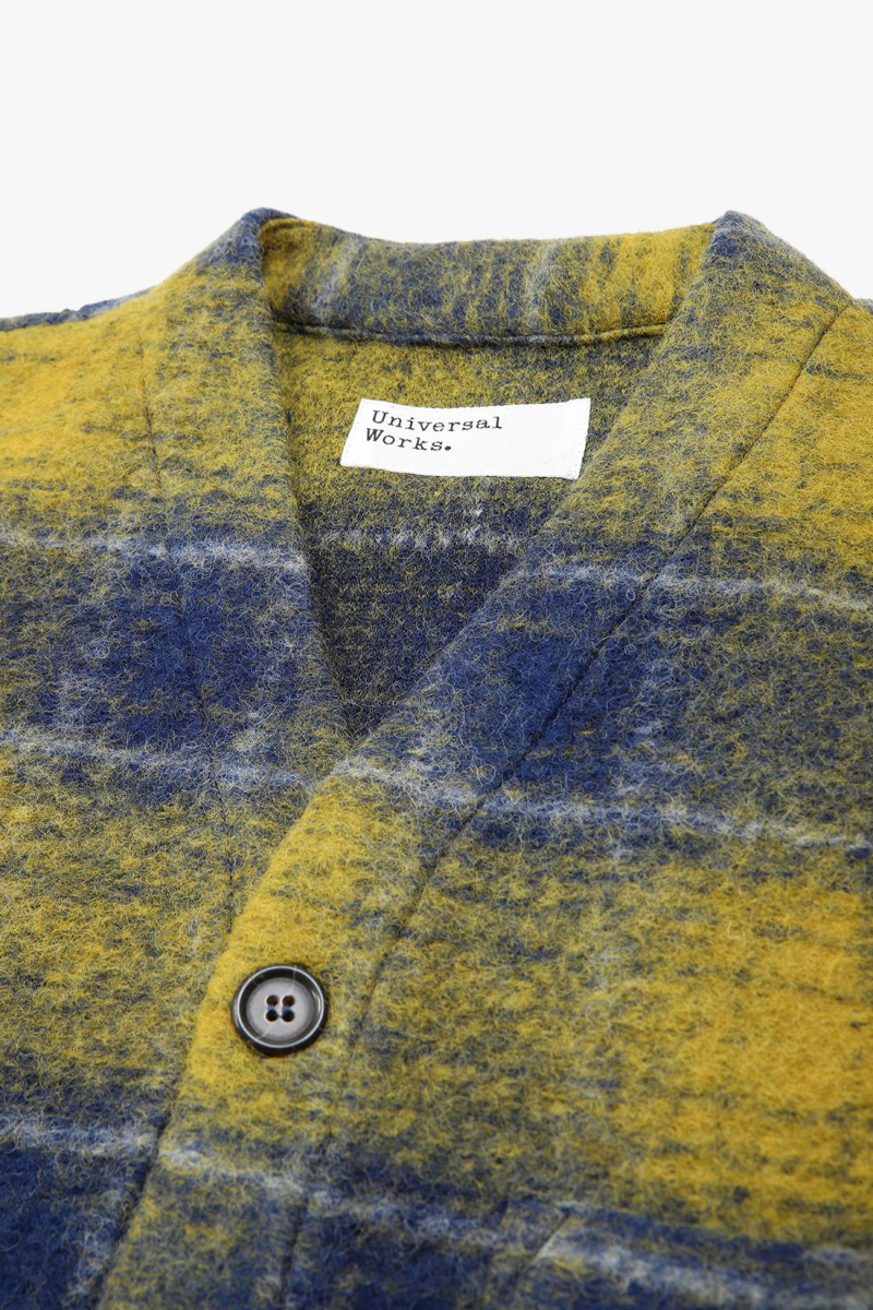 Universal works Cardigan wool fleece Yellow - GRADUATE STORE