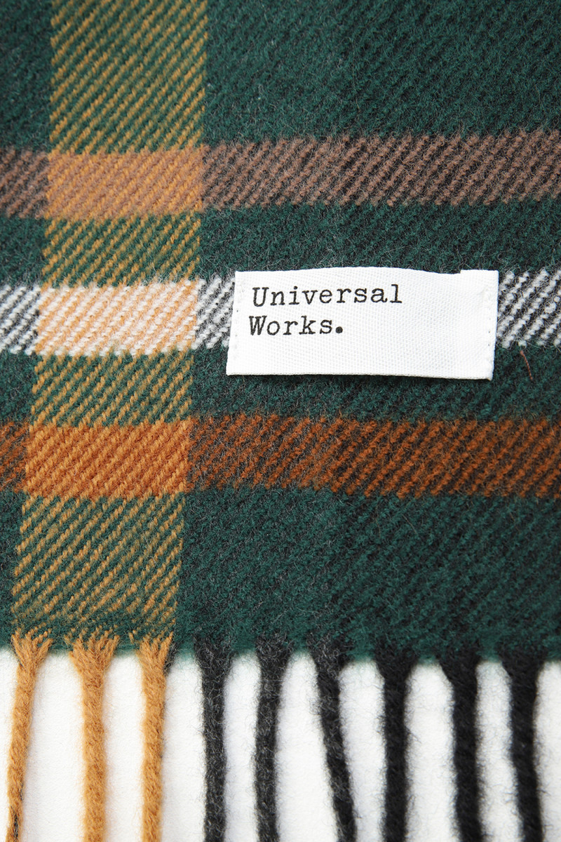 Universal works Check scarf Green check - GRADUATE STORE