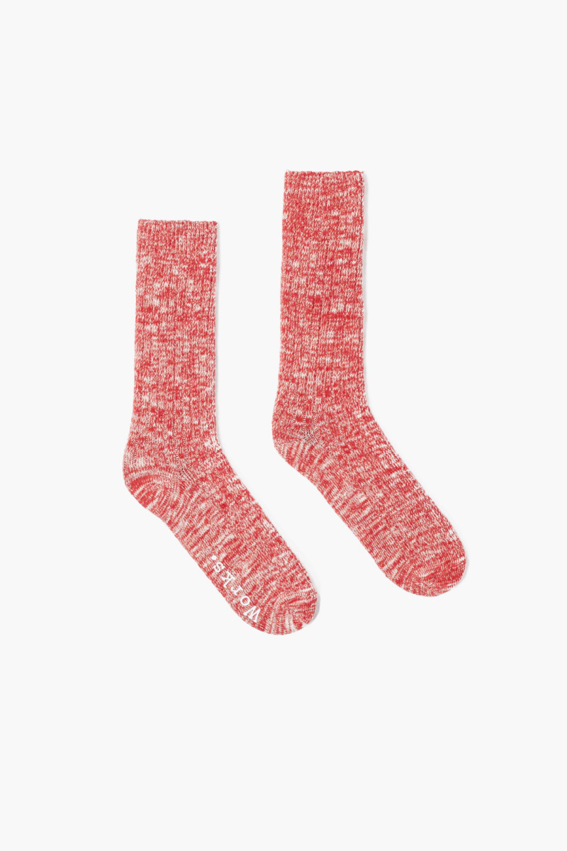 Slub sock knit Red