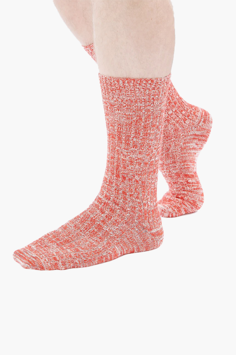 Slub sock knit Red