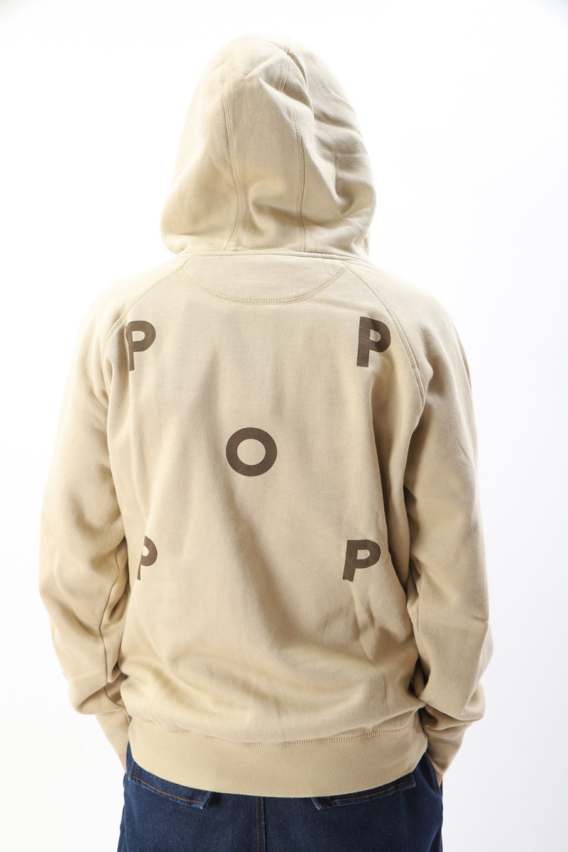 Pop trading company Logo hooded sweat White pepper - GRADUATE STORE