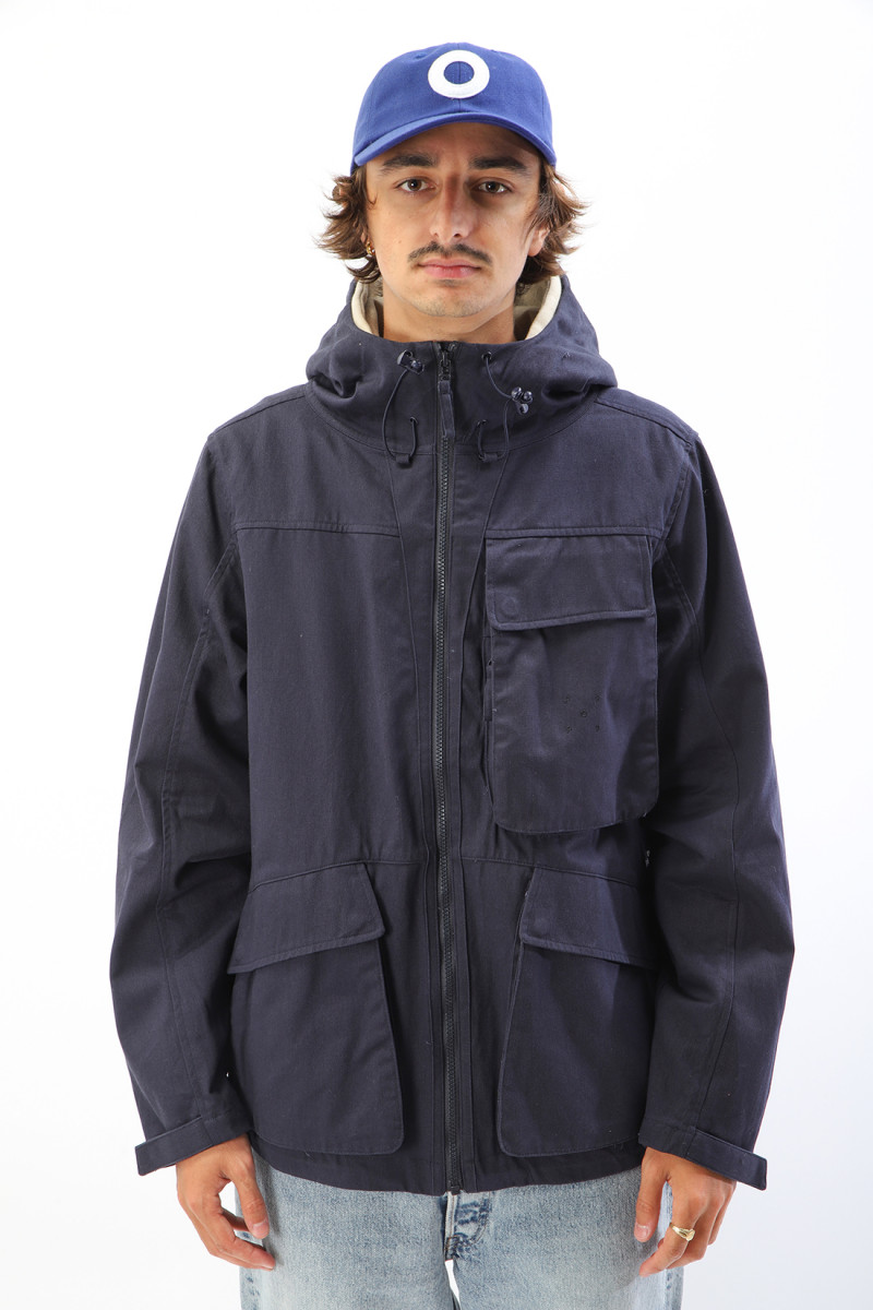 Pop trading company Big pocket hooded jacket Navy - GRADUATE STORE
